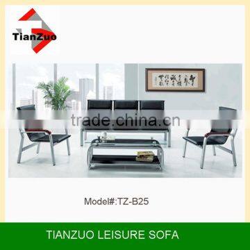 2013 New Style Sponge Cheap Black Leather Office Sofa with Cheap Price(TZ-B25)