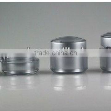 JS-X01 plastic cosmetic jars and bottles spray silver inside