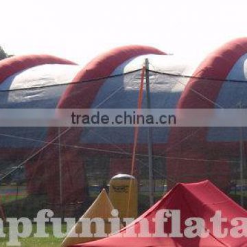 Giant Inflatable Arch Tent/Top quality PVC inflatable net tent for paintball playground