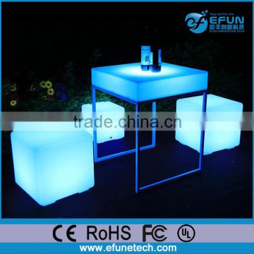factory price eco material plastic 3d color led cube,bar/party led sitting cubes