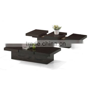 Brown Wood Modern Coffee Table with Hidden Storage