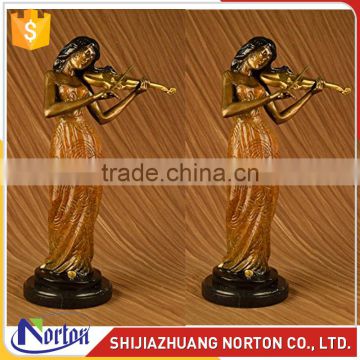 Life size lady playing violin bronze sculpture for sale NTBH-051LI