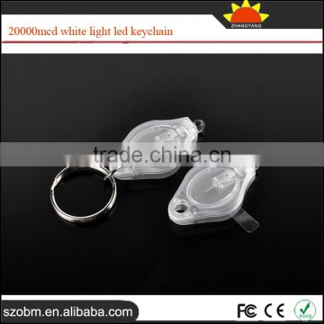 China Manufacturer of Led Keychain,20000mcd White Light Led Keychain with Insulating Piece