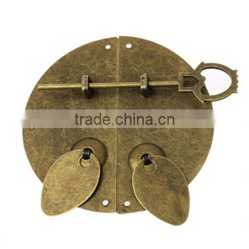 Antique Bronze Jewelry Wooden Box Case Lock Decorative 10.8cmx10.5cm