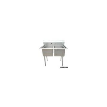 Two-Compartment Stainless Steel Sink-1(commercial stainless steel sink, stainless steel kitchen sink)