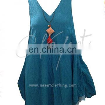 Cheap 100% Thai cotton solid colors beach dress