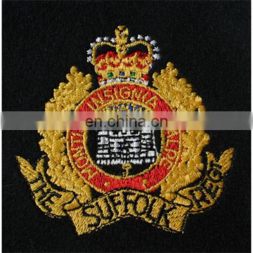 Fashion embroidery military patches | hand made embroidery patch for Military | golden patch for garments