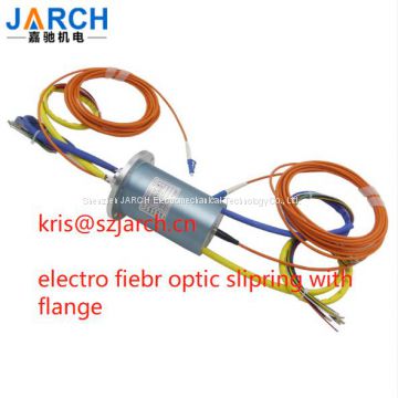 10 way flange type photoelectric slip ring 1 way optical fiber multi way electric 360 degree photoelectric rotary joint