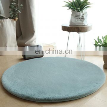 Household modern bedroom long pile shaggy round fluffy faux fur rug