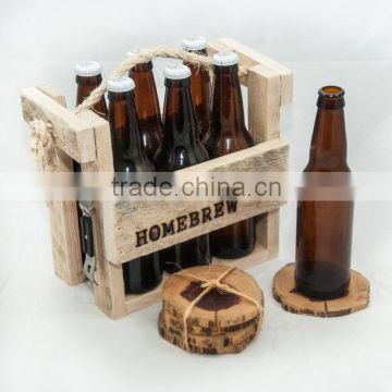 Rustic 6 Pack Holder,Wooden Beer Tote