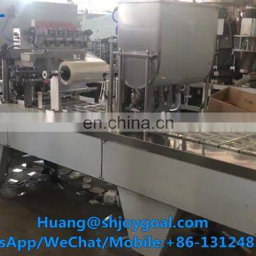 4 lines filling and sealing machine for juice water milk cups filling and sealing