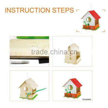 F199 bird house DIY 3D wooden puzzle