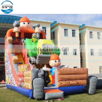 Commercial PVC whole printing inflatable bouncer Bob the Builder slide,cheap price inflatable slide for kids