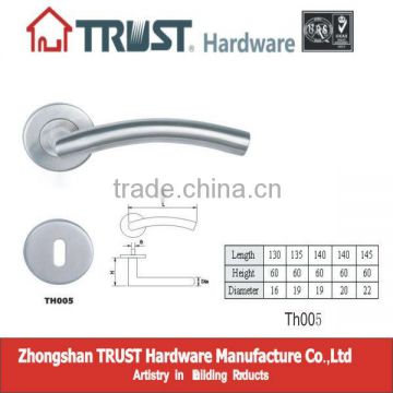 TH005:304 Stainless Steel Hollow Lever Door Handle with Escutcheon