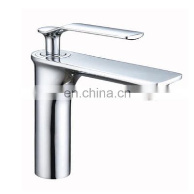 Square chrome single lever handle wash sink basin faucet