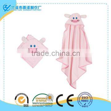popular baby bath towel with pink mouse hood