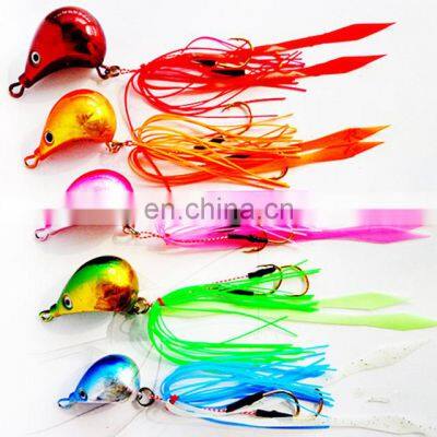 Wholesale 40g/50g/60g/80g/100g/120g/150g rubber jig lead head skirts fishing lure slow jiging