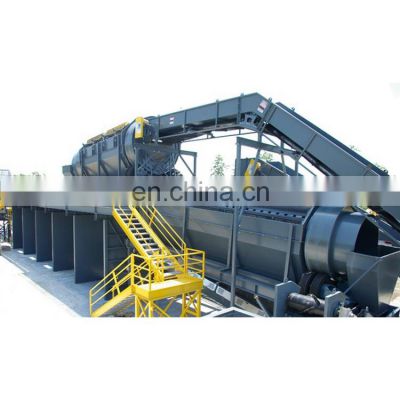 Large capacity stationary waste composting machine with hopper storage bin
