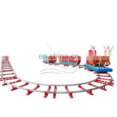 Park amusement rides christmas trains