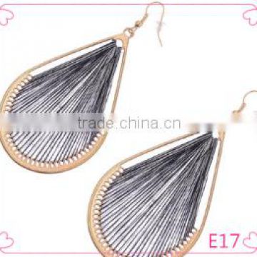 Latest fashion beautiful old design alloy fan shape earrings