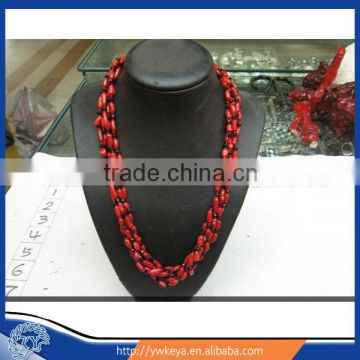 Multi strand red coral and jade necklace sets wholesale