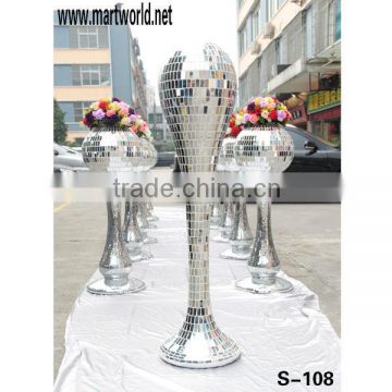 Latest wedding column with mirror surface;Decorative resin wedding pillar for event,party&wedding(S-108)