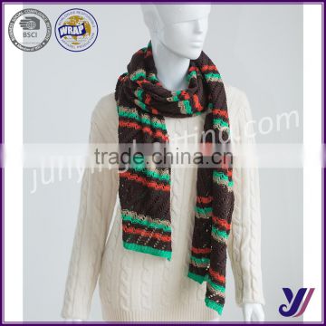 High quality comfortable acrylic jacquard knitted winter infinity scarf pashmina scarf (can be customized)