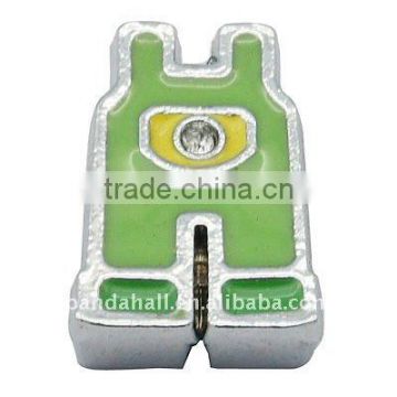 Alloy Slide Charms, Nickel, Trousers, Multicolor, about 9x13x4mm, hole: 1.6x8mm(ENAM-Q147-1)
