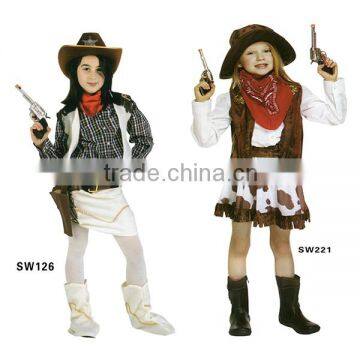 Factory hot sale girl cowboy costume