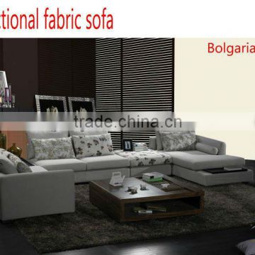Modern white color sectional fabric sofa 8021C