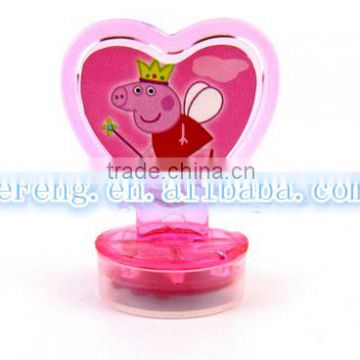 heart shape pig self inking plastic stamp
