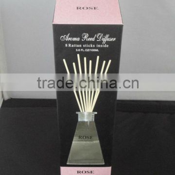 100ml Rattan Sticks inside Rose Aroma Reed Diffuser