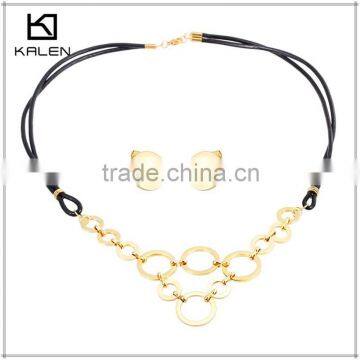 Lady vogue wrap rope stainless steel jewelry set from China manufacturer