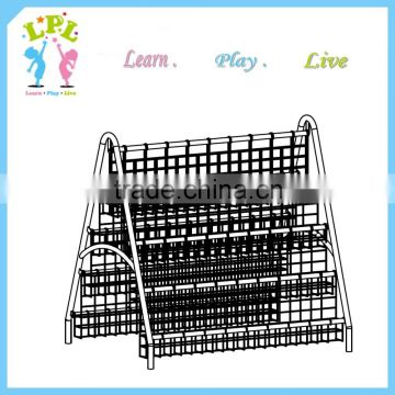 Double side steel pipe customization huge capacity book storage and magazine rack