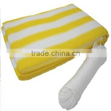 HDPE virgin anti UV balcony yellow stripe shade cloth