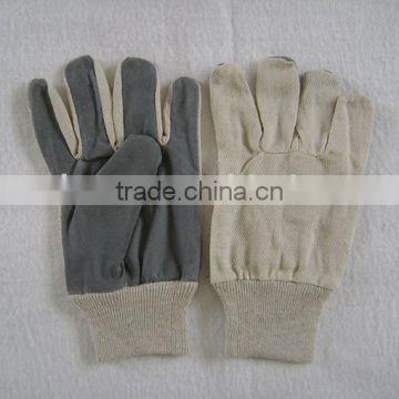 Grey PVC impregnated cotton gloves