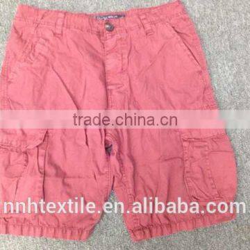 2014 Men's plain cargo shorts garment dyeing 100% cotton