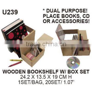 Wooden book stand holder w/ box set
