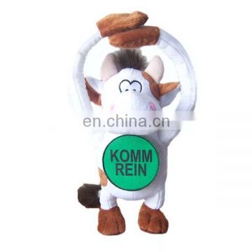 Hang Long arms soft toys and Printing Words farm cow toys