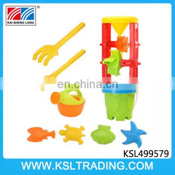 Plastic summer hourglass and barrel sand toy beach set