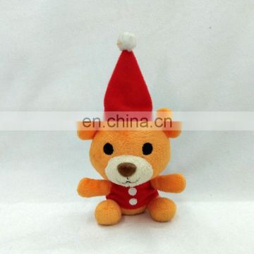 8 inches plush animals toy bear with christmas hat