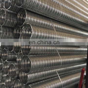 Bellows galvanized OEM Tianjin Factory high quality bellows steel duct pipe dimension