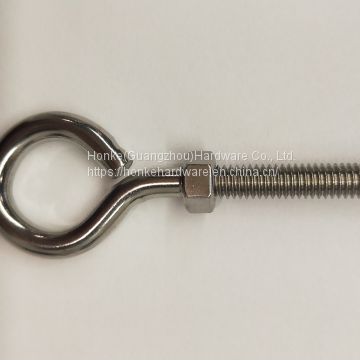 High Polished Eye Bolt With Nut Stainless Steel Long Lifting Ring Bolt For Shade Sails