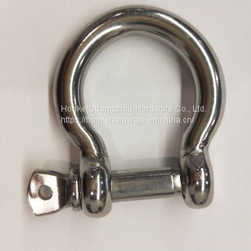 European D Type Carbon Steel Bow Shackle for Sail Boats and Yachts Wholesale