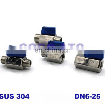 High quality MINI Ball valve Stainless steel 304 1/8 1/4 3/8 1/2 BSP female male thread Brewer Hardware 2 way ball valve
