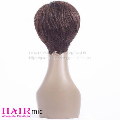 Short Dark Brown Human Hair Wig with Wholesale Price