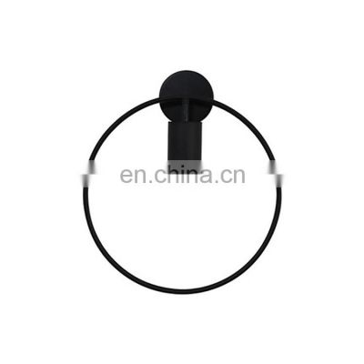 Modern Hotel Sconce Reading Surface Mounted Decor Interior LED Wall Light Black Gold Ring Round Wall Lamp