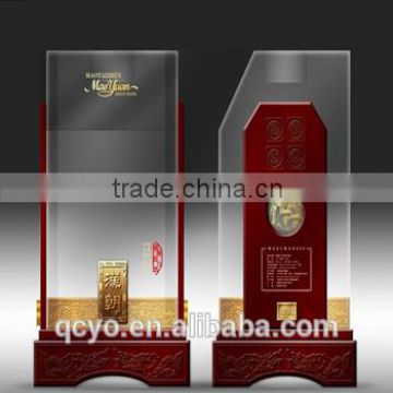 top grade elegant alcohol golden feet acrylic display stands