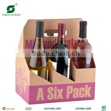 6 pack cardboard wine bottle carrier