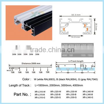 1 phase 3 wires lighting track rail for track lighting system with CE, TUV, ROSH